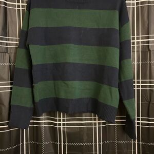 Striped Green and Black Men's Sweater